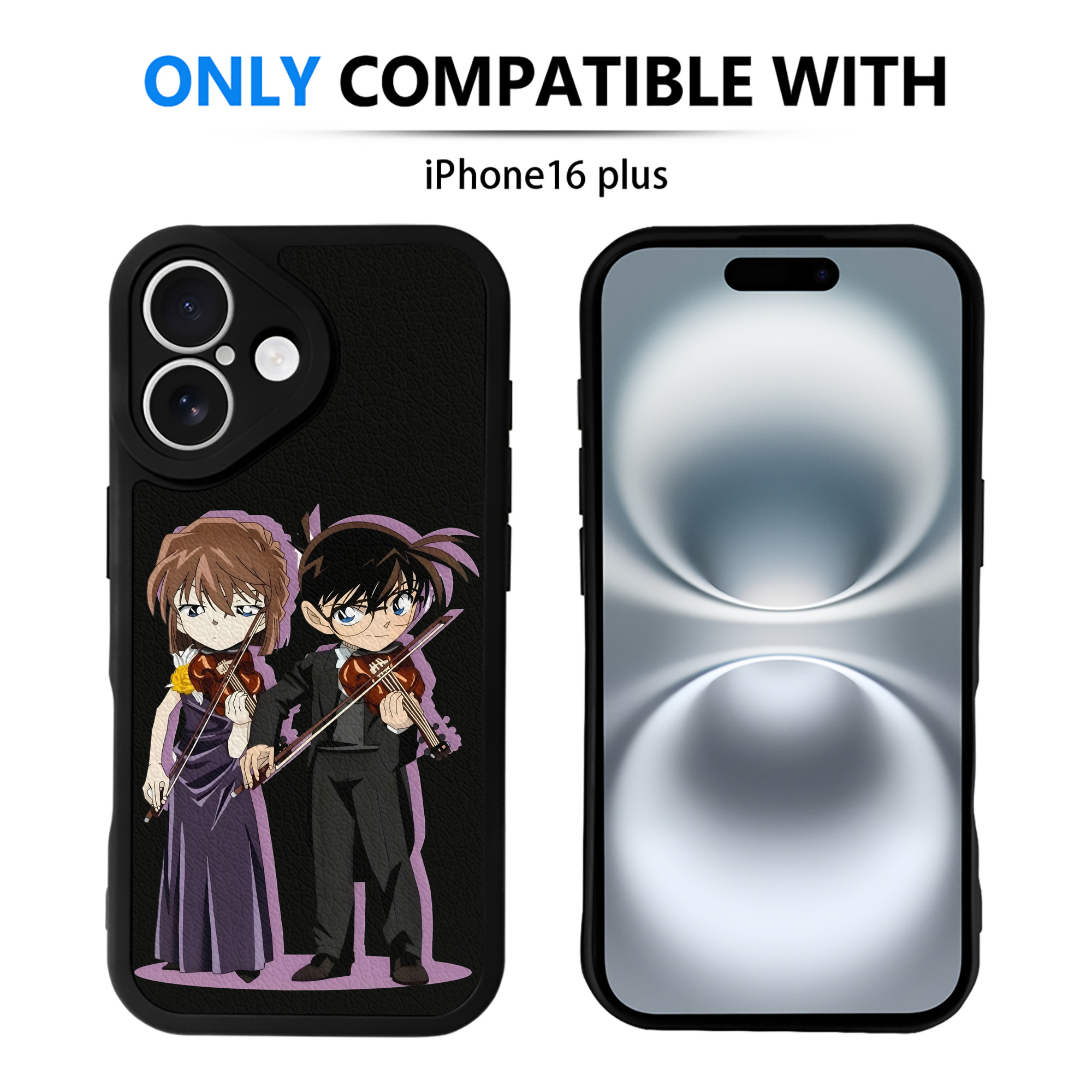 （画像用） 名探偵コナン 灰原 哀 はいばら あい Detective Conan Anita Hailey、Vi Graythorn Haibara Ai 【iPhone 16シリーズ対応】シリコンスマホケース（レザー調） 材質：シリコン